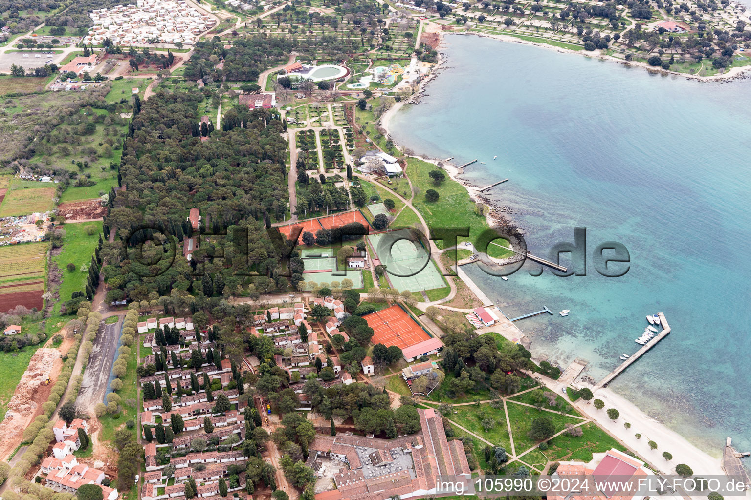 Aerial view of Polari in the state Gespanschaft Istrien, Croatia