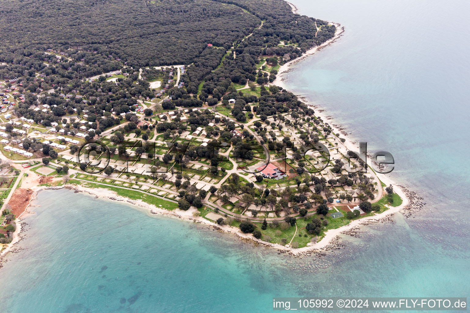 Oblique view of Polari in the state Gespanschaft Istrien, Croatia