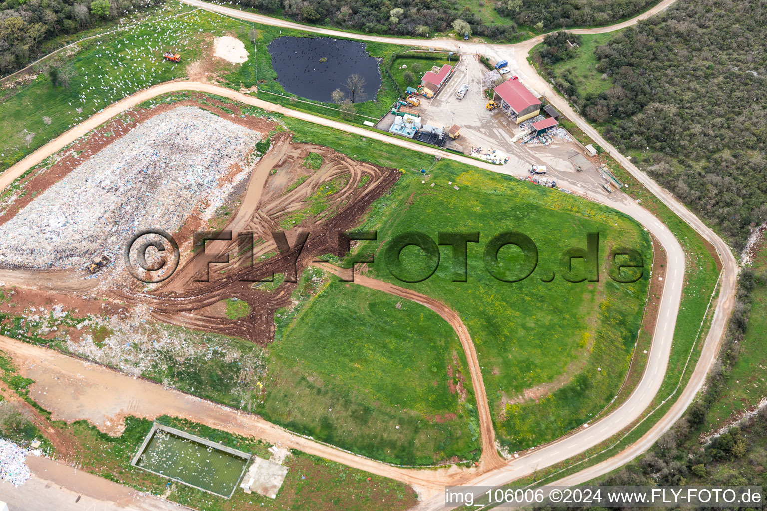 Aerial view of Spanidiga in the state Gespanschaft Istrien, Croatia