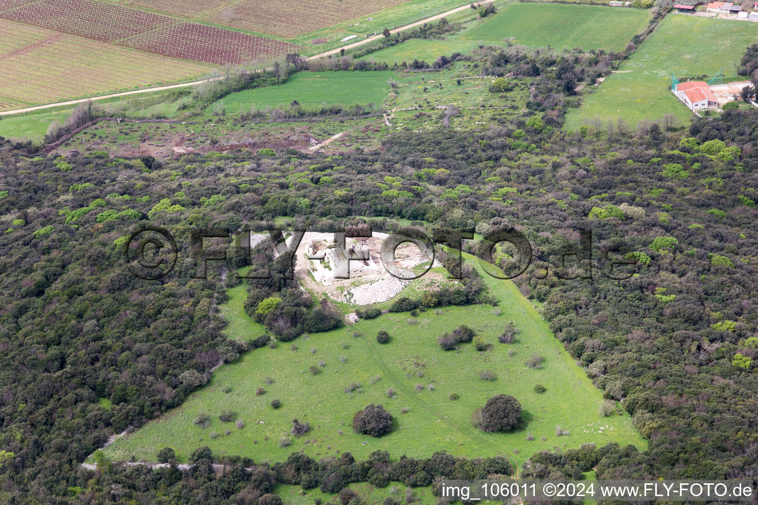 Aerial view of Kokuletovica in the state Gespanschaft Istrien, Croatia