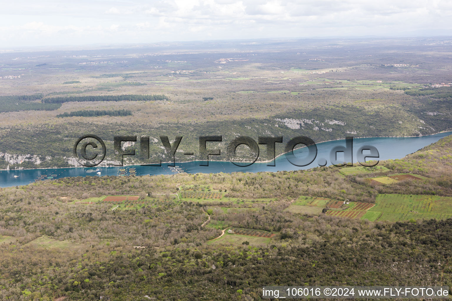 Aerial view of Rovinjsko Selo in the state Gespanschaft Istrien, Croatia