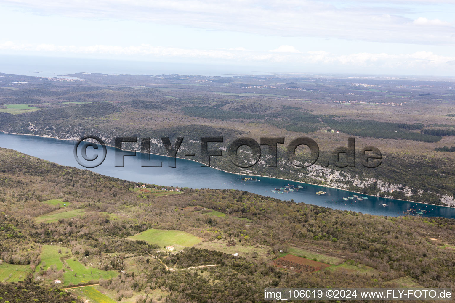 Rovinjsko Selo in the state Gespanschaft Istrien, Croatia from above