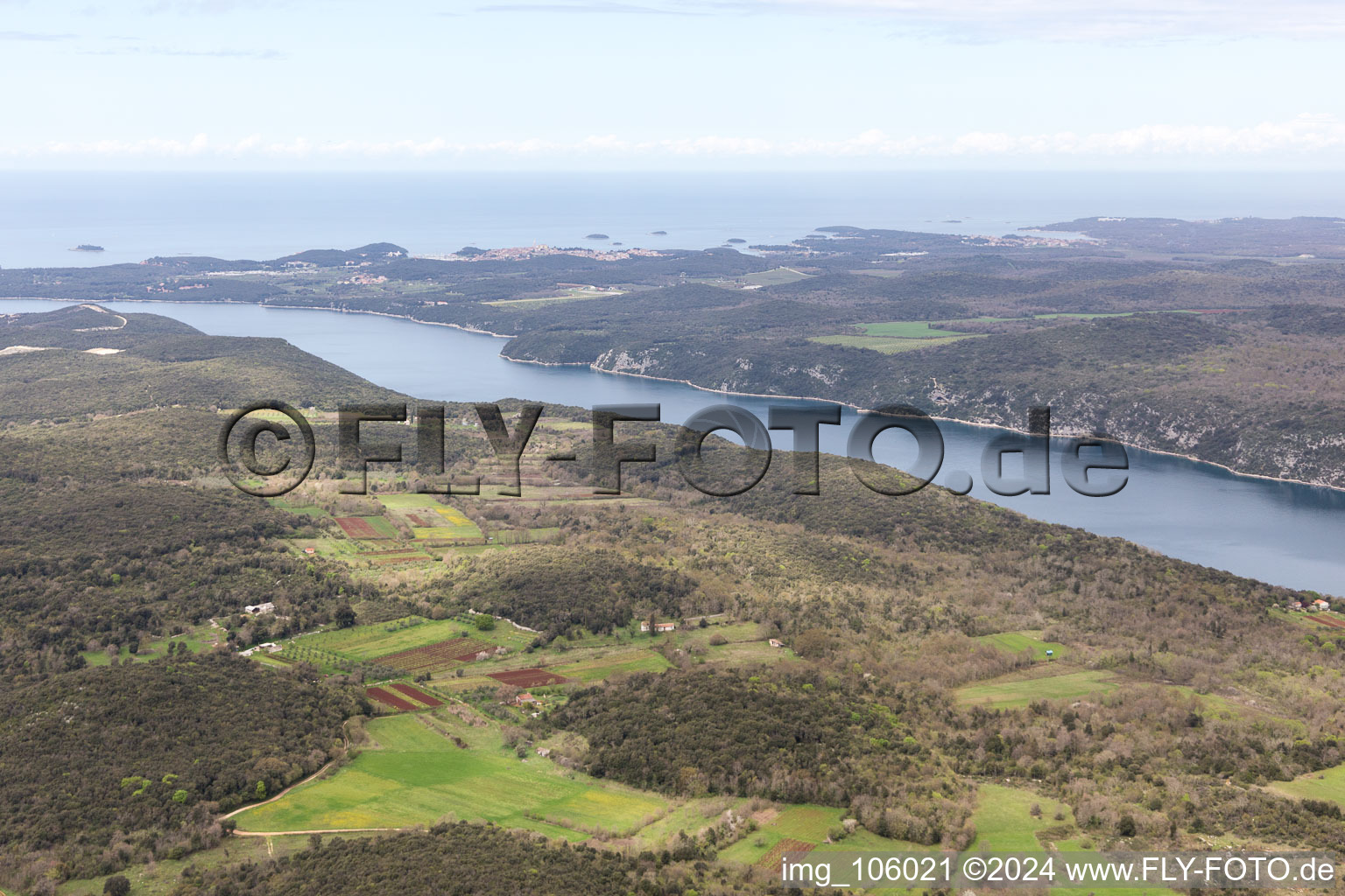 Rovinjsko Selo in the state Gespanschaft Istrien, Croatia seen from above