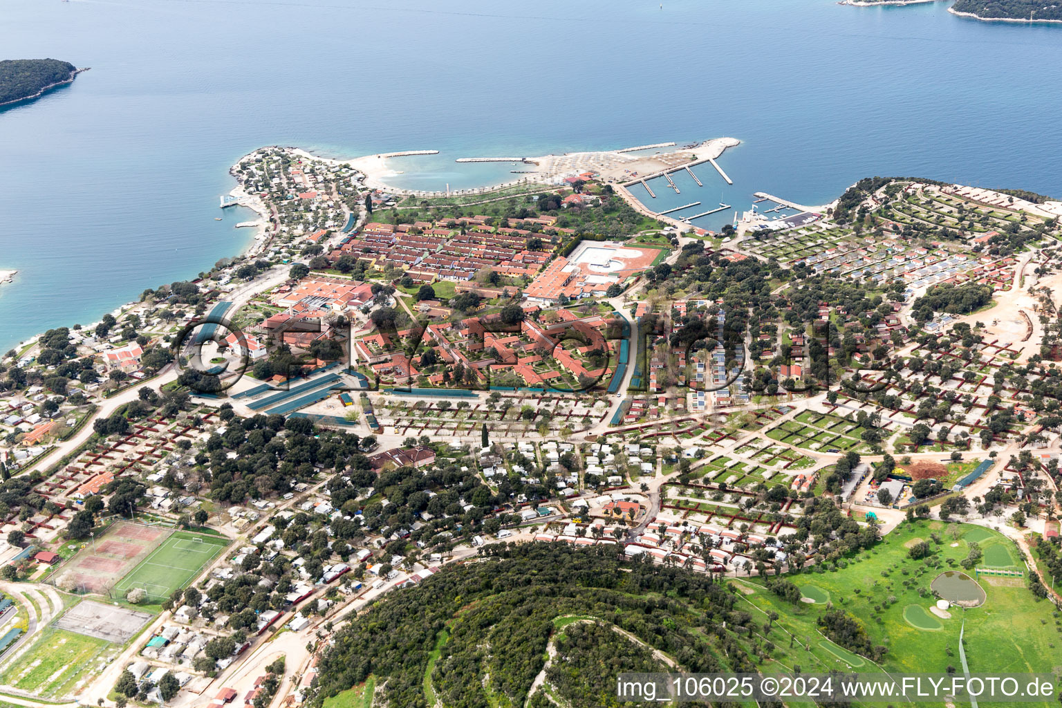 Vrsar in the state Gespanschaft Istrien, Croatia from a drone