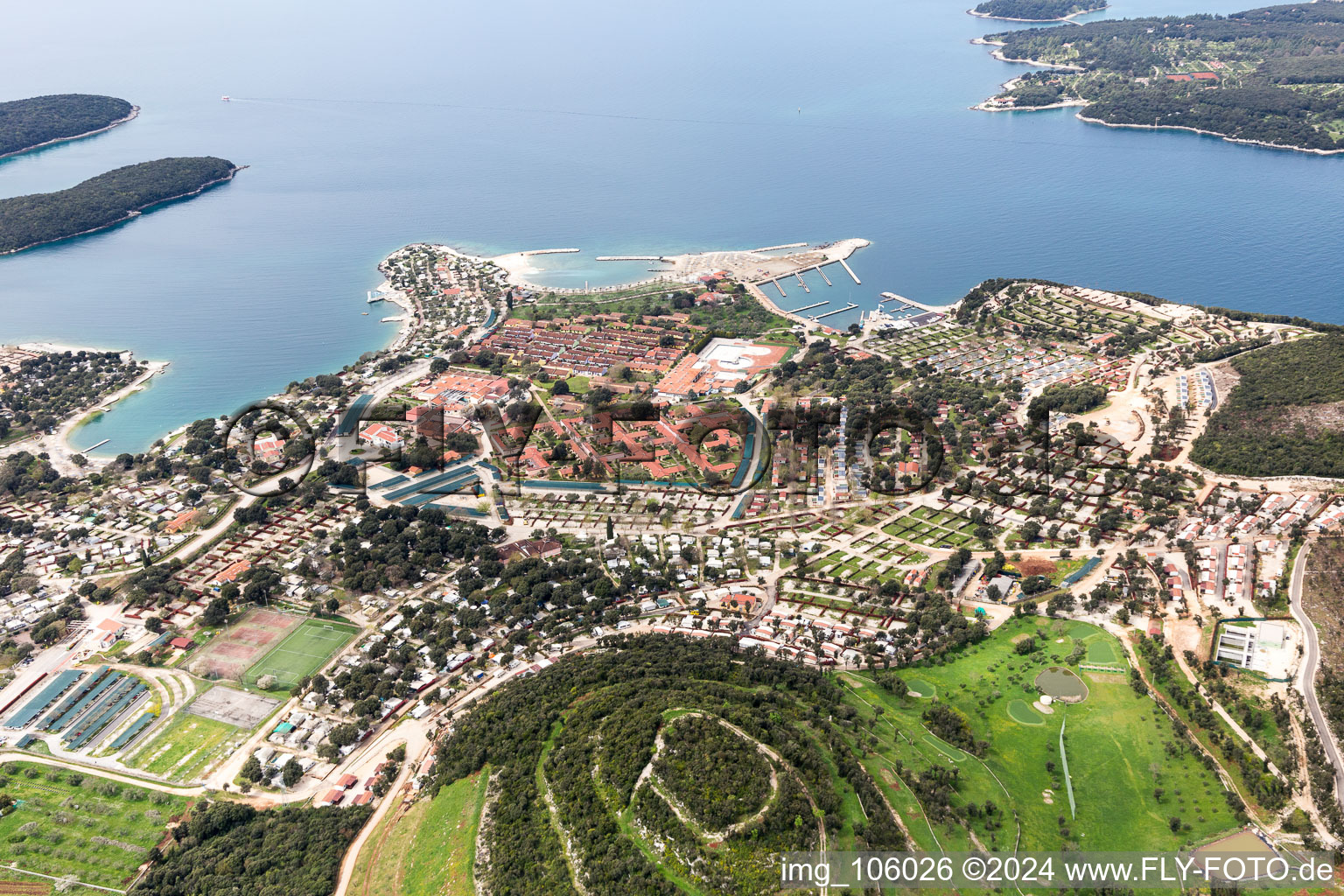 Vrsar in the state Gespanschaft Istrien, Croatia seen from a drone