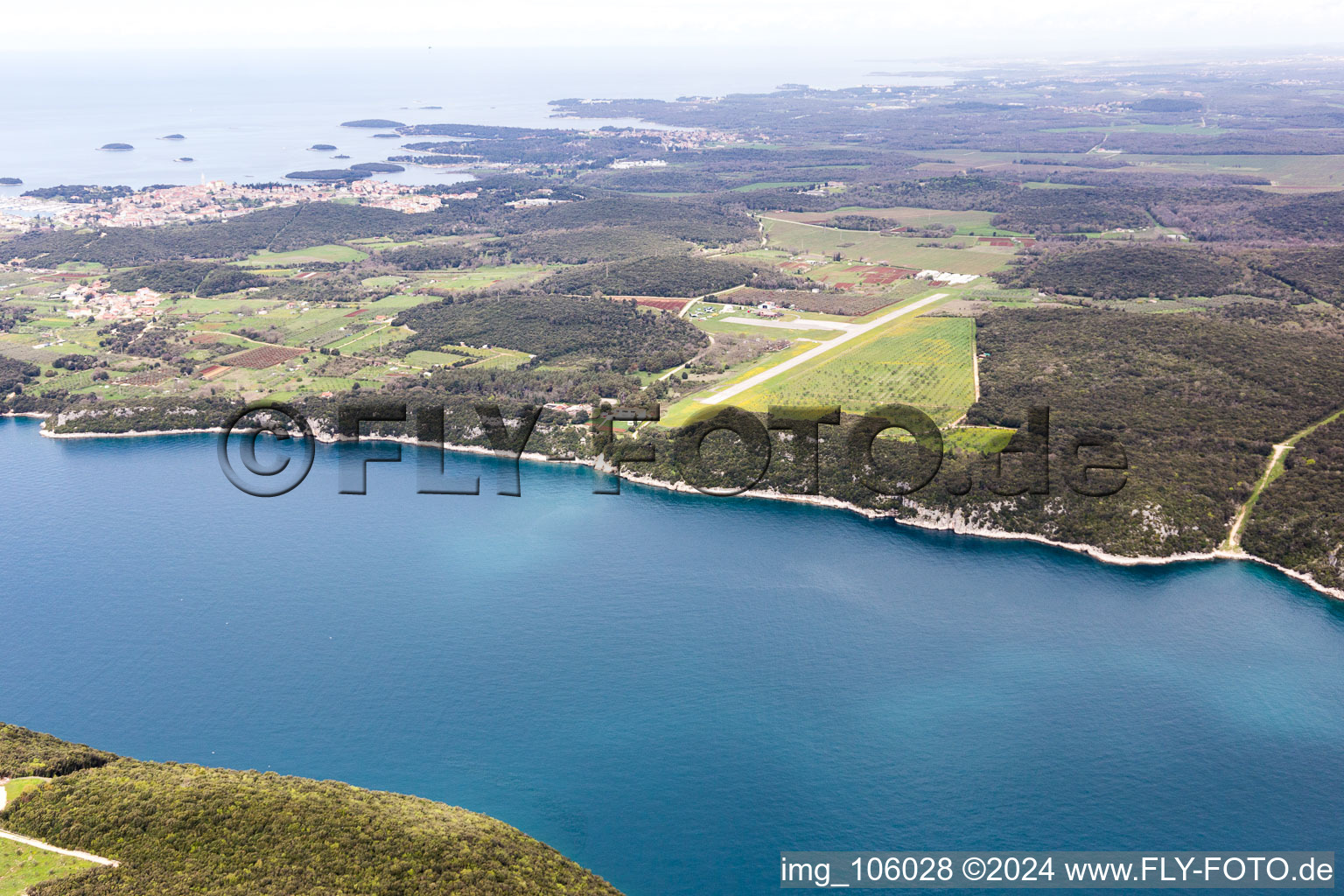 Aerial view of Vrsar in the state Gespanschaft Istrien, Croatia