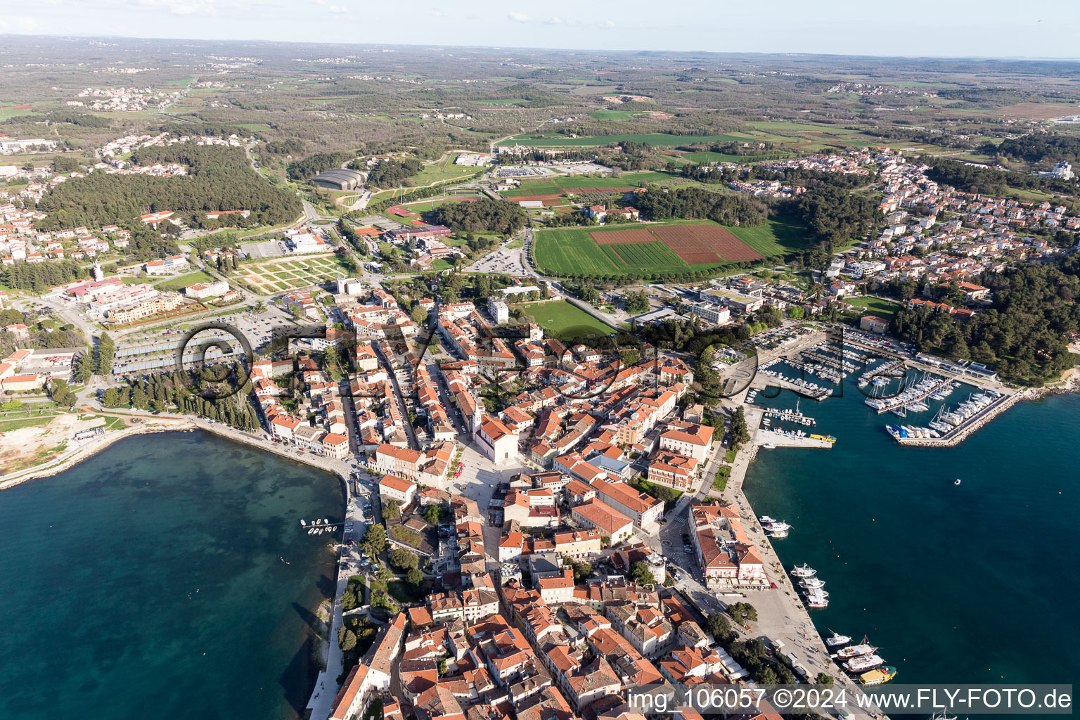 Poreč in the state Gespanschaft Istrien, Croatia out of the air