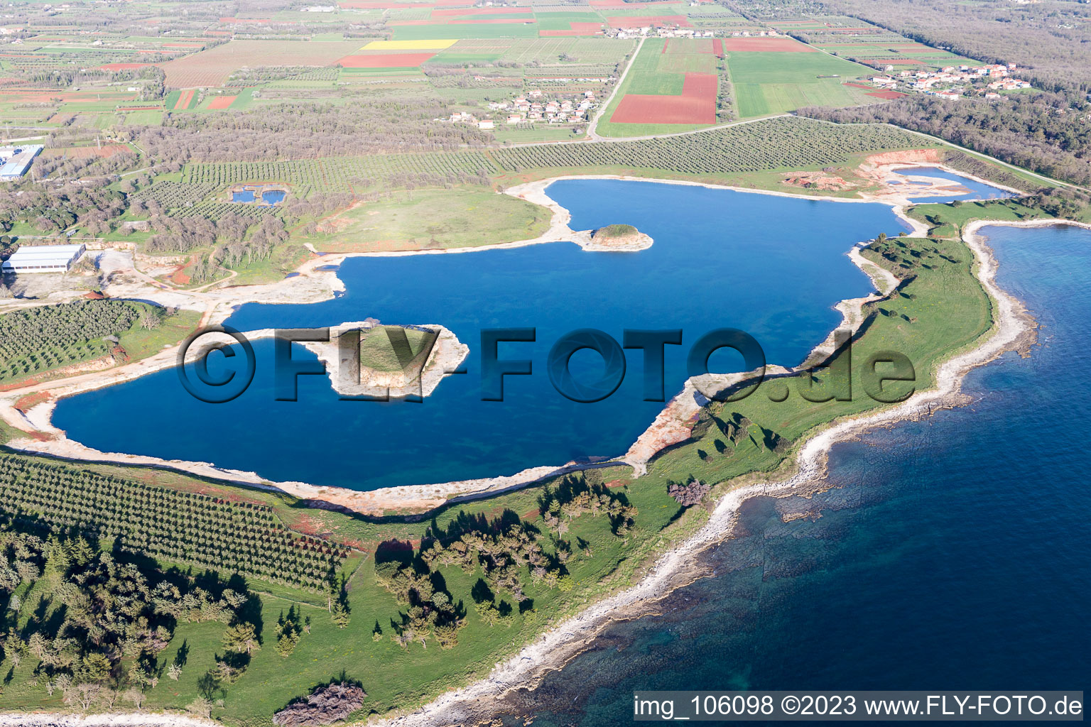 Aerial view of Umag in the state Istria, Croatia