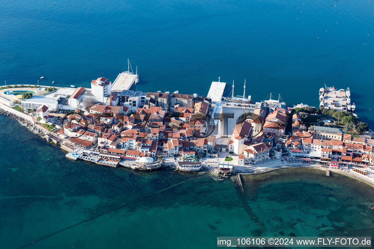 Umag in the state Gespanschaft Istrien, Croatia out of the air