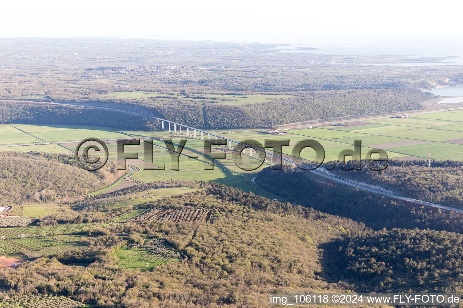 Aerial photograpy of Nova Vas in the state Gespanschaft Istrien, Croatia