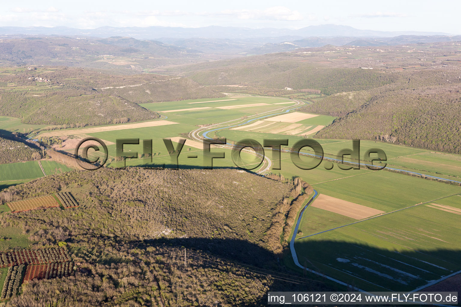 Oblique view of Nova Vas in the state Gespanschaft Istrien, Croatia