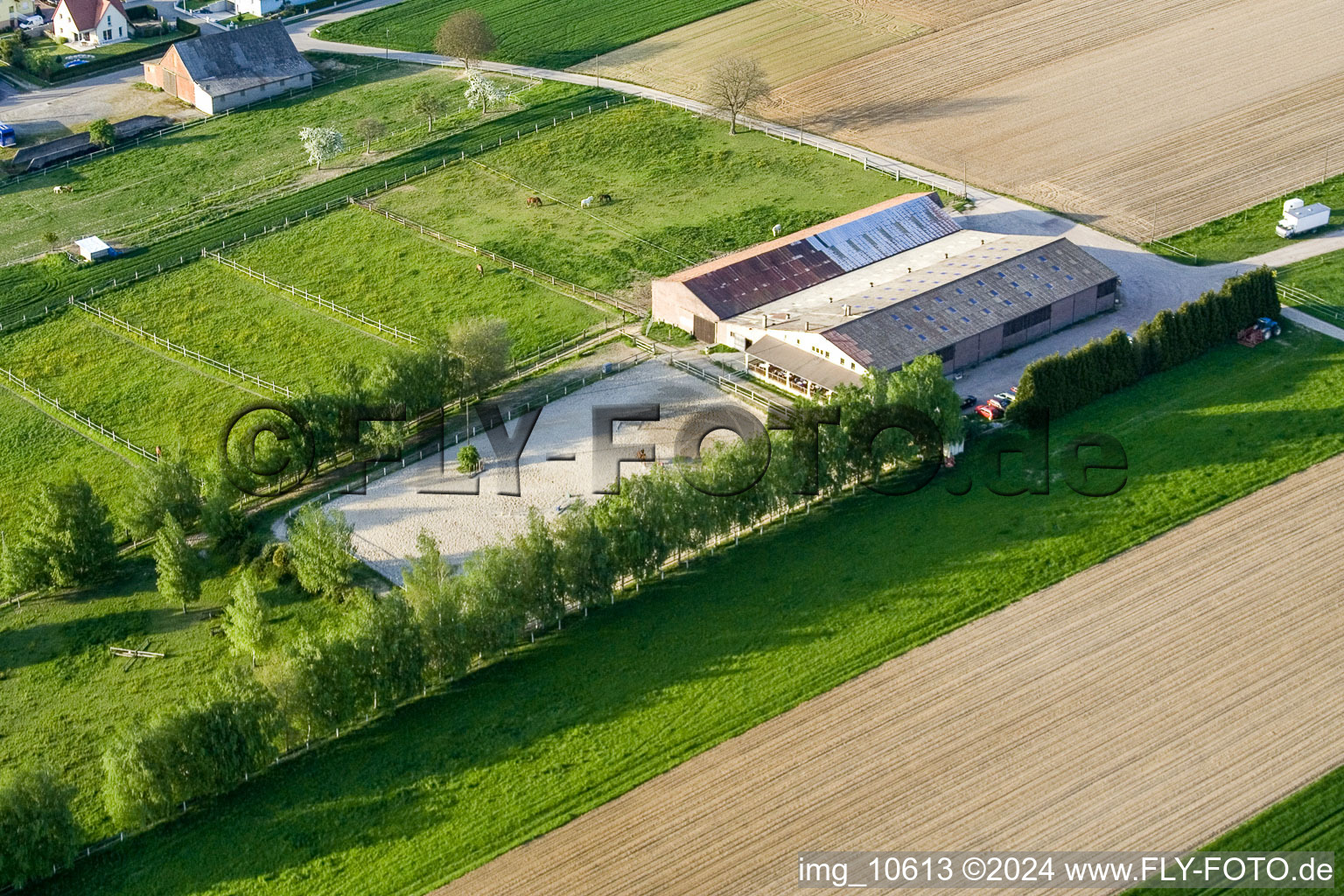 Oblique view of Seebach in the state Bas-Rhin, France