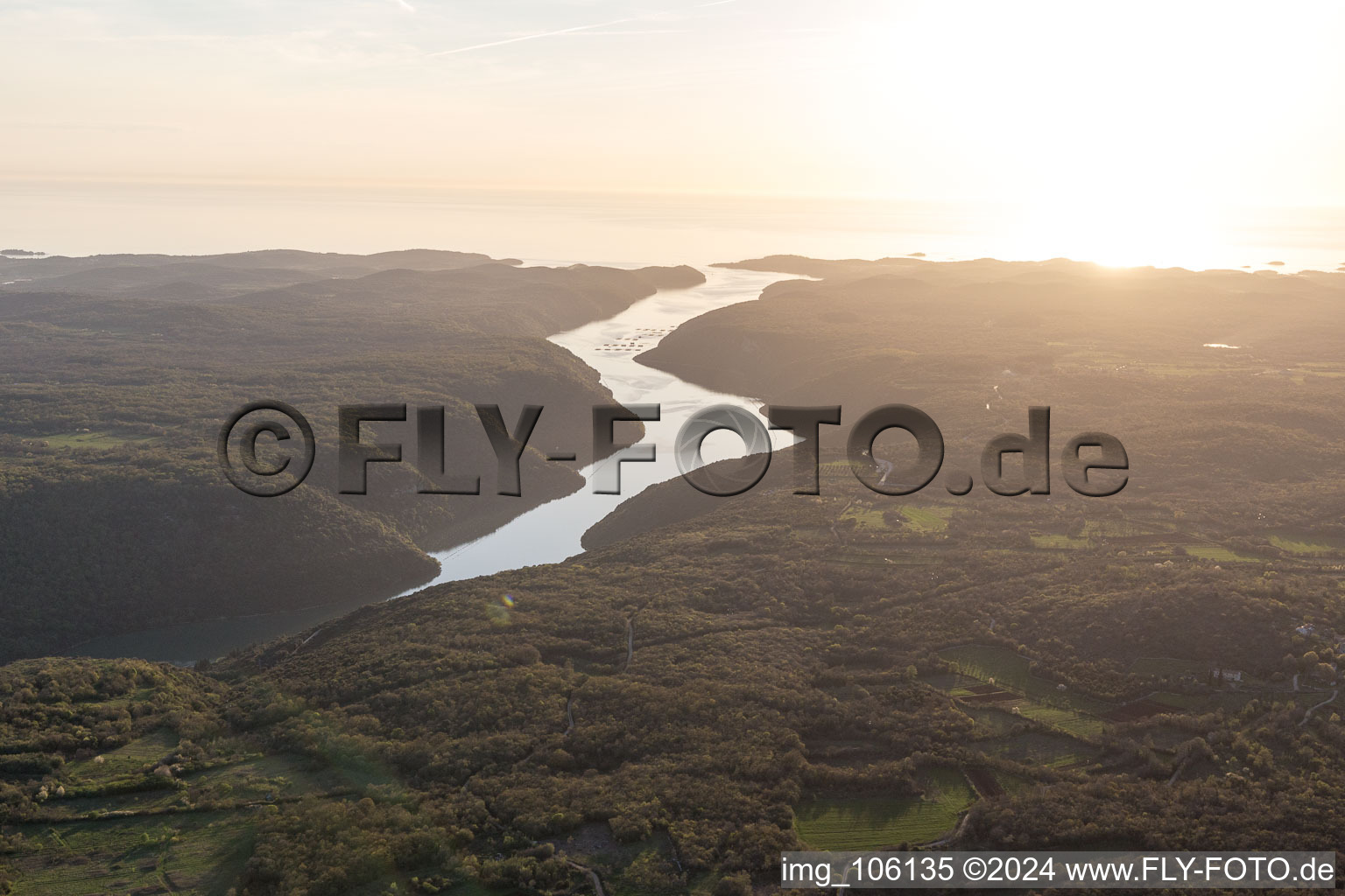 Aerial view of Jural in the state Gespanschaft Istrien, Croatia