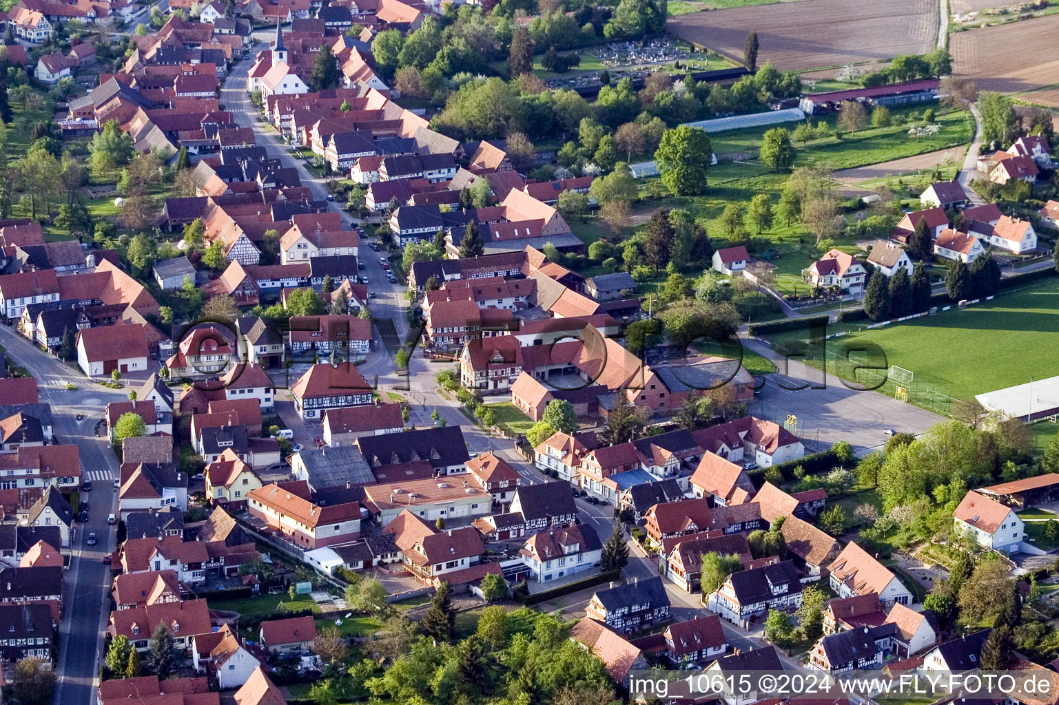 Seebach in the state Bas-Rhin, France out of the air