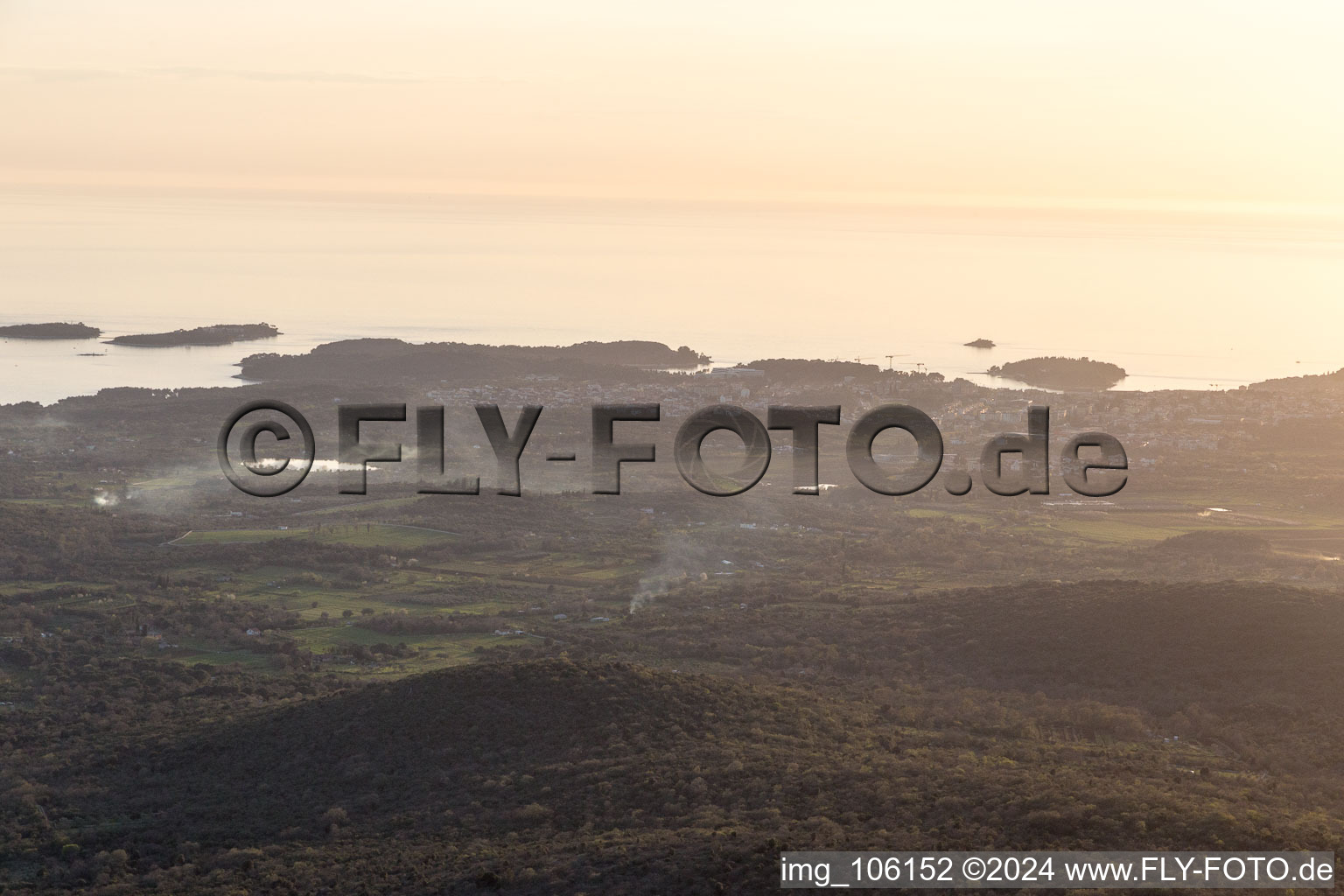 Rovinj in the state Gespanschaft Istrien, Croatia from the plane