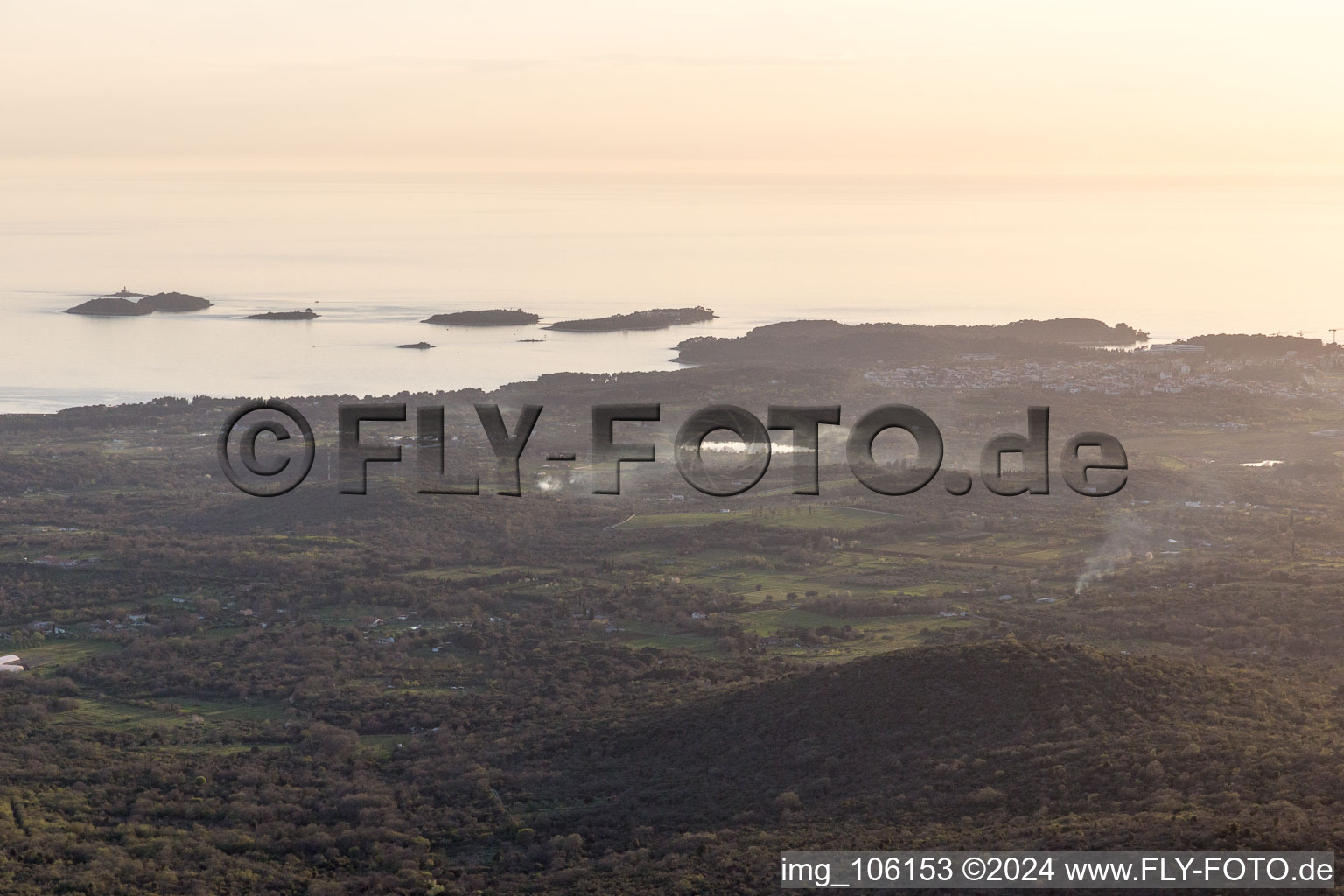 Bird's eye view of Rovinj in the state Gespanschaft Istrien, Croatia