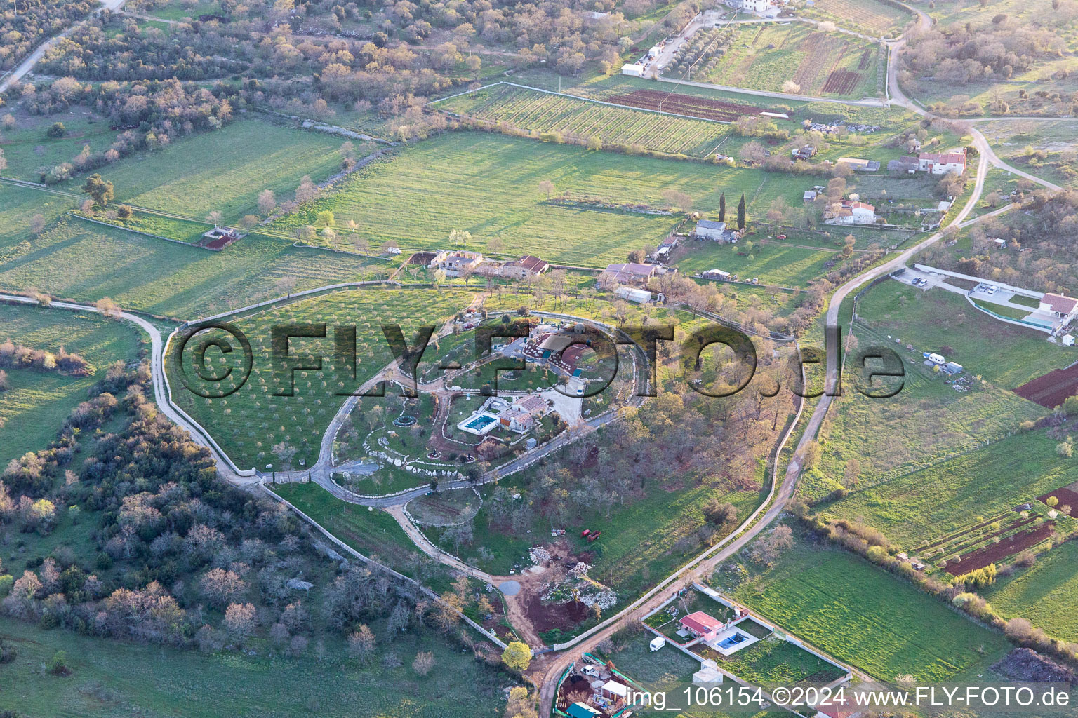 Oblique view of Spanidiga in the state Gespanschaft Istrien, Croatia