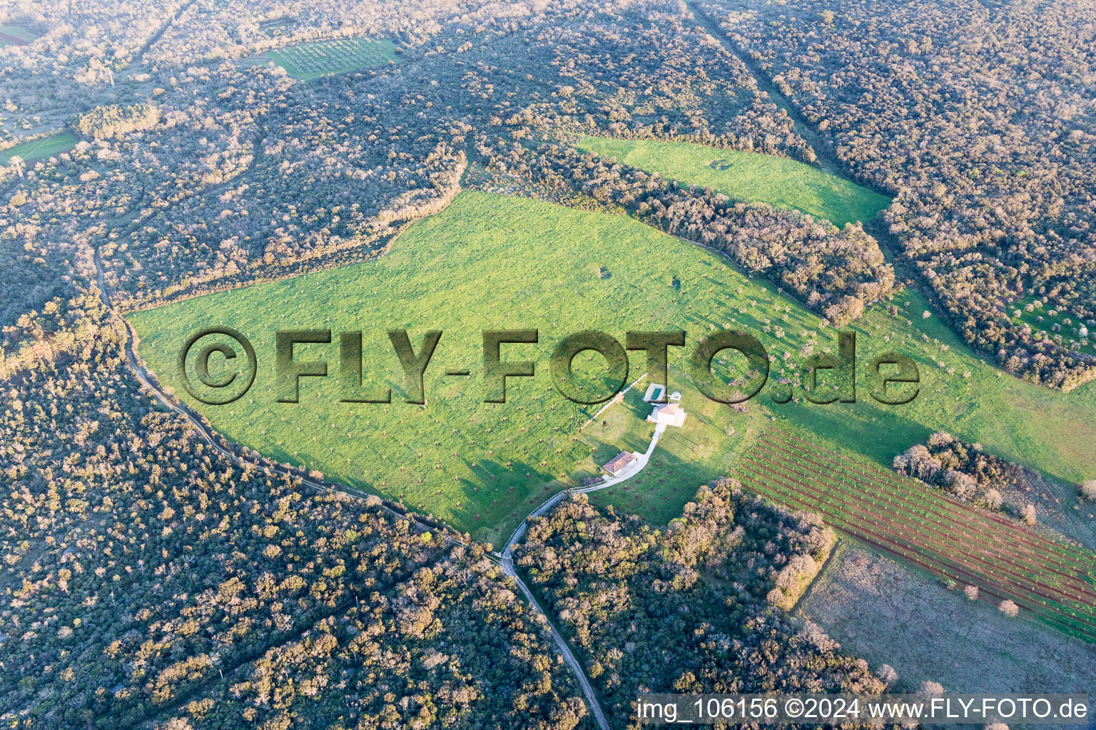 Aerial photograpy of Crnibek in the state Gespanschaft Istrien, Croatia