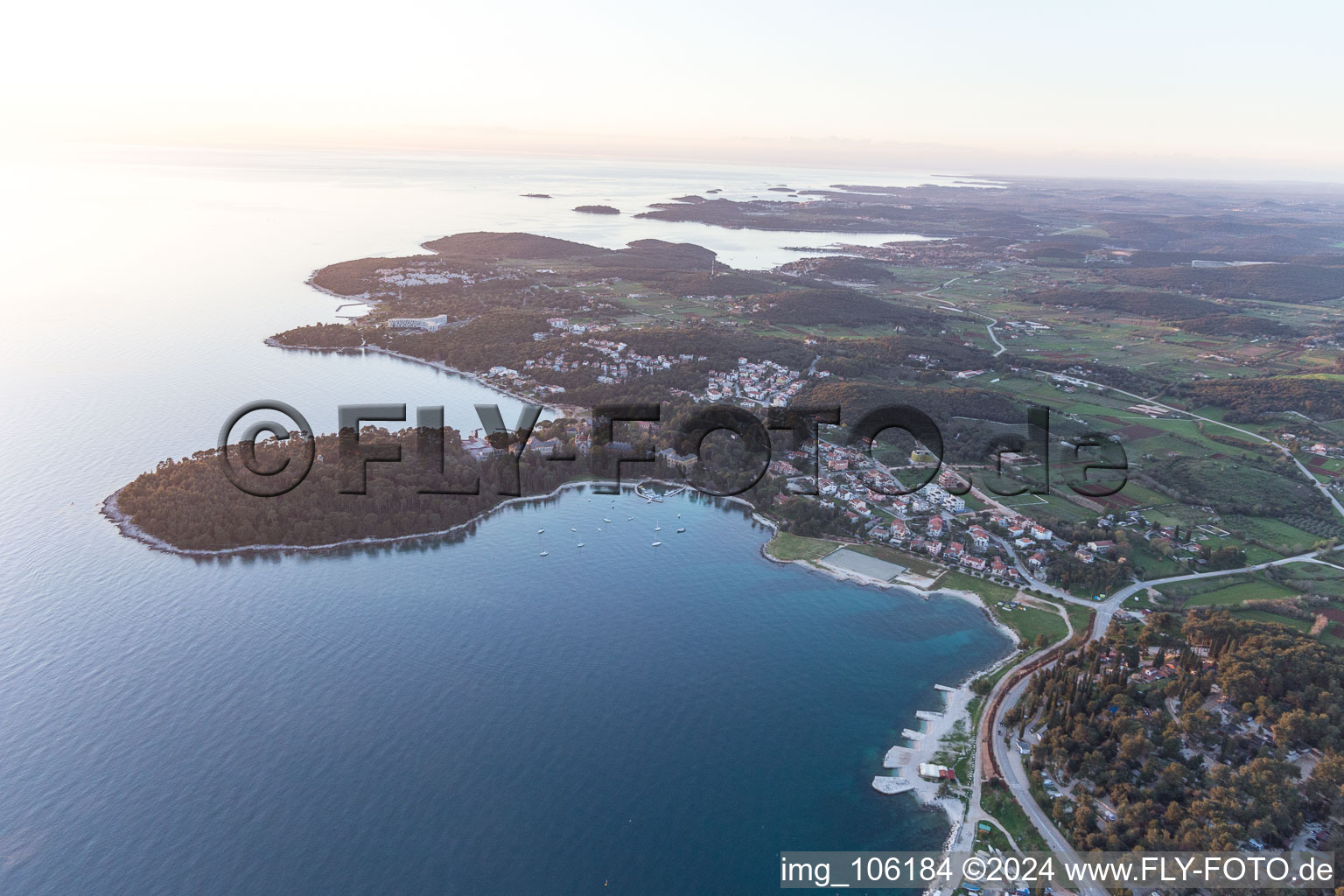 Drone image of Rovinj in the state Gespanschaft Istrien, Croatia