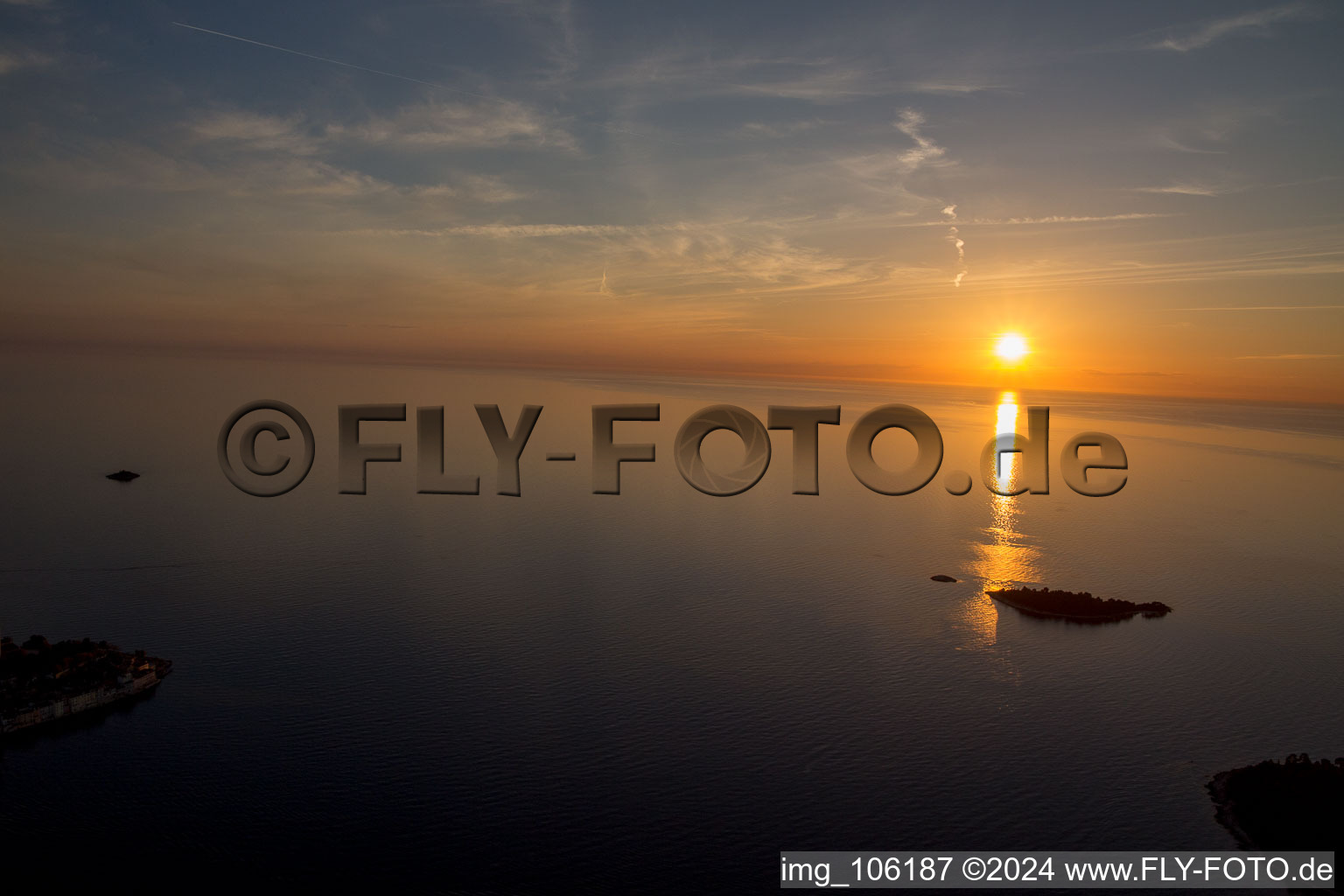 Aerial view of Rovinj in the state Gespanschaft Istrien, Croatia