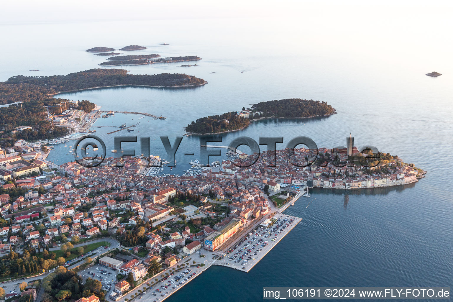 Rovinj in the state Gespanschaft Istrien, Croatia out of the air