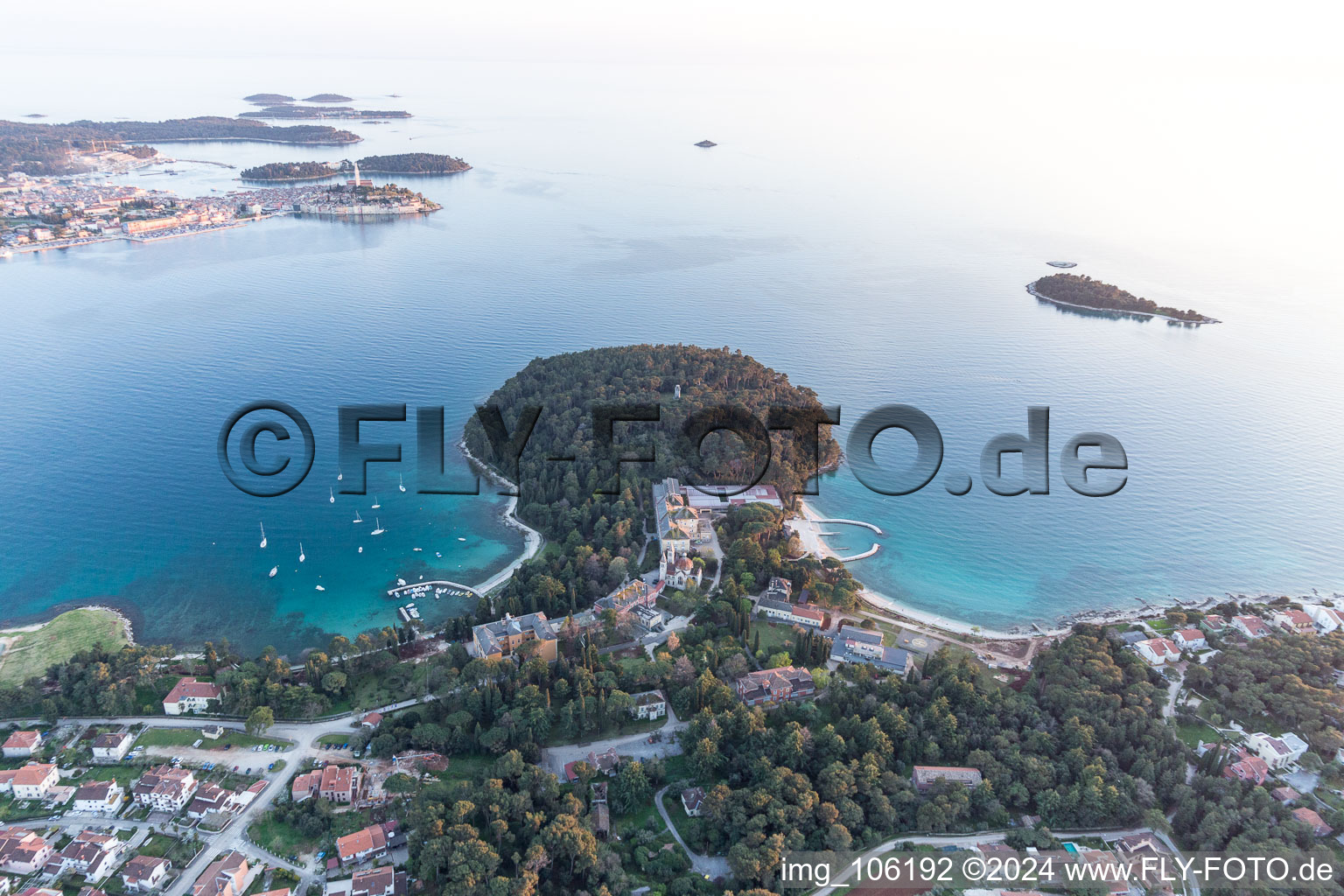 Rovinj in the state Gespanschaft Istrien, Croatia seen from above