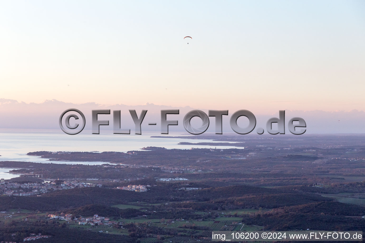 Rovinj in the state Gespanschaft Istrien, Croatia from the drone perspective