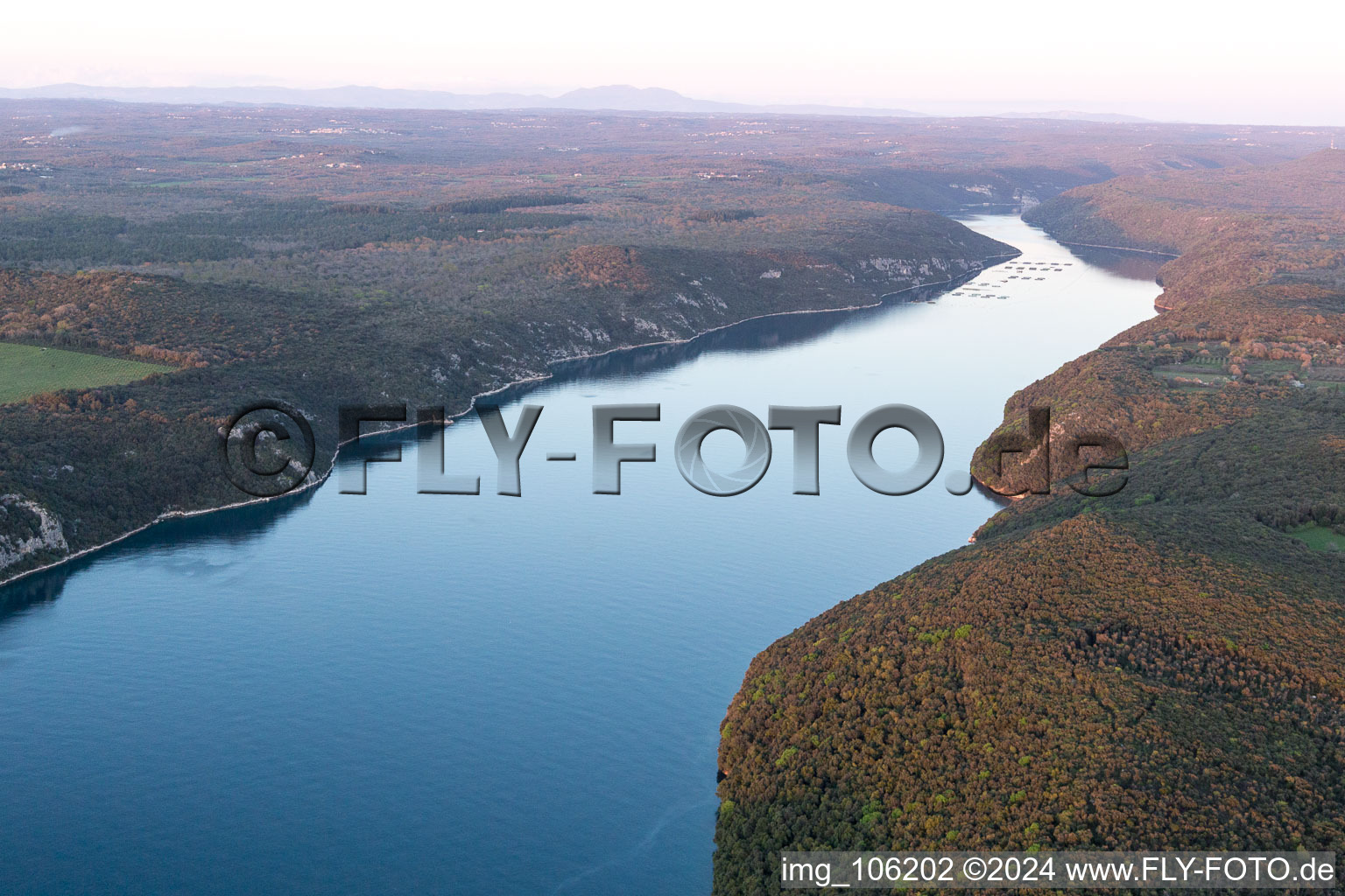 Oblique view of Vrsar in the state Gespanschaft Istrien, Croatia