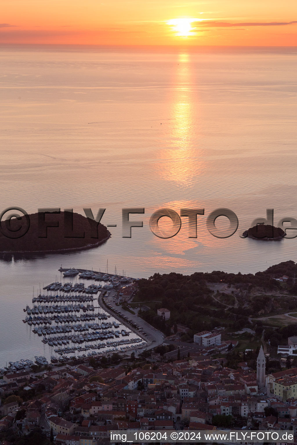 Vrsar in the state Gespanschaft Istrien, Croatia out of the air