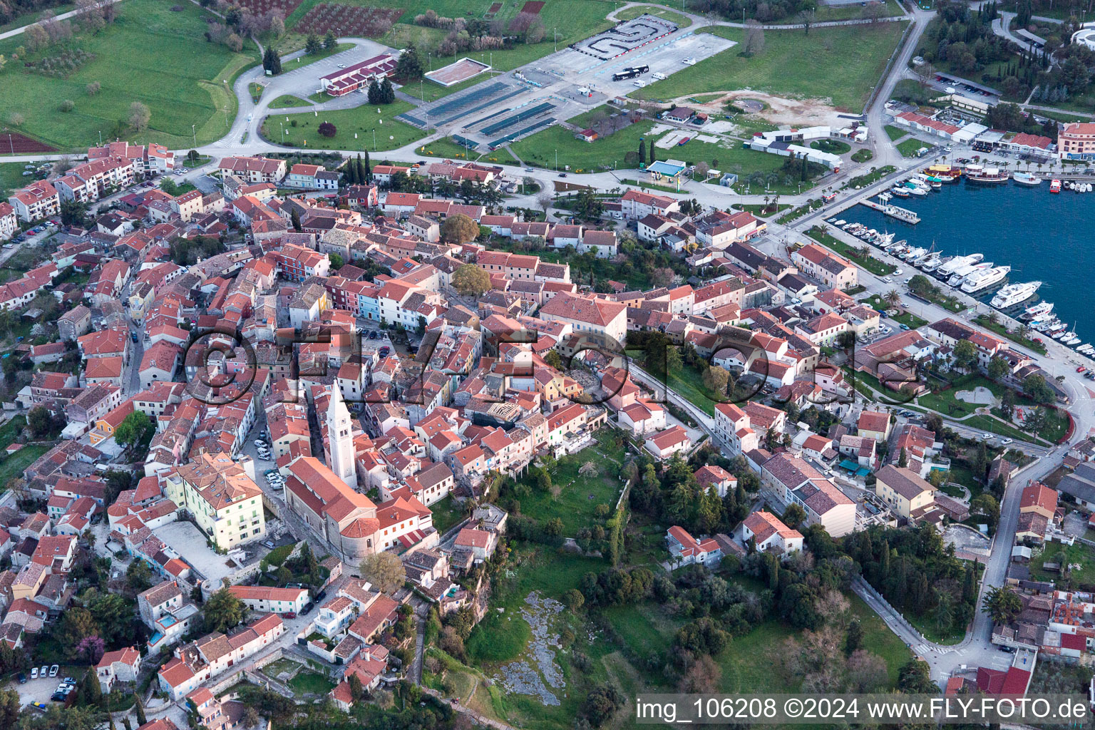 Oblique view of Stancija Valkanela in the state Gespanschaft Istrien, Croatia