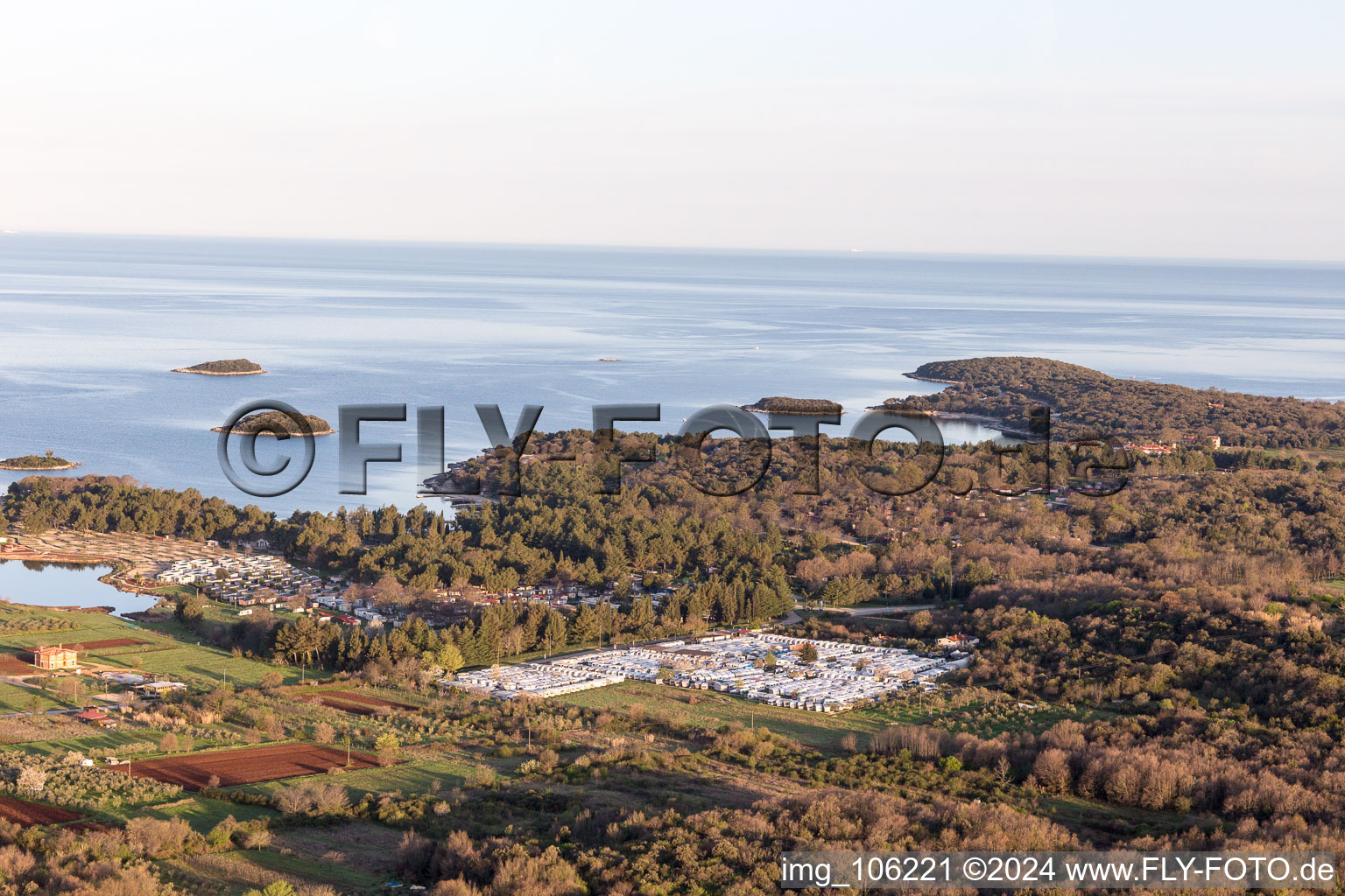 Bird's eye view of Stancija Valkanela in the state Gespanschaft Istrien, Croatia