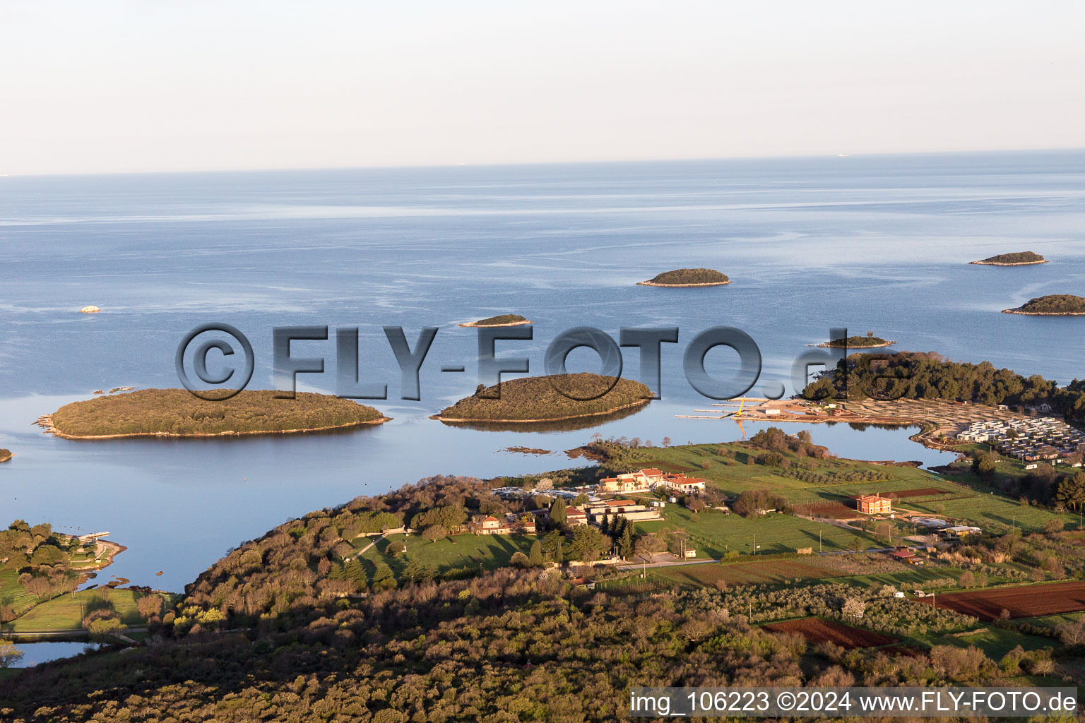 Drone recording of Stancija Valkanela in the state Gespanschaft Istrien, Croatia