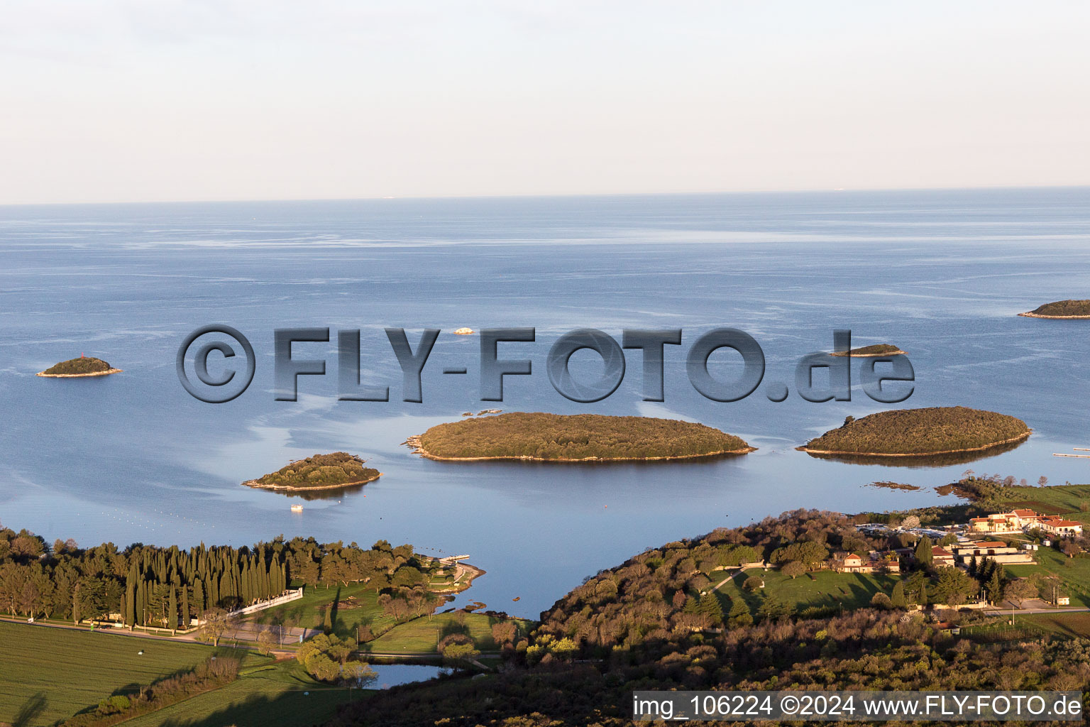 Drone image of Stancija Valkanela in the state Gespanschaft Istrien, Croatia