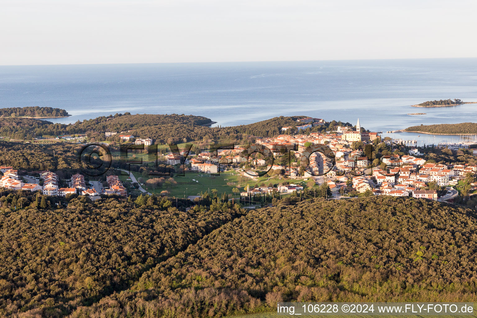 Aerial view of Stancija Valkanela in the state Gespanschaft Istrien, Croatia