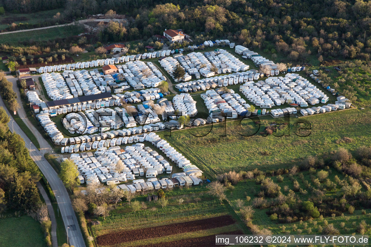 Stancija Valkanela in the state Gespanschaft Istrien, Croatia from above