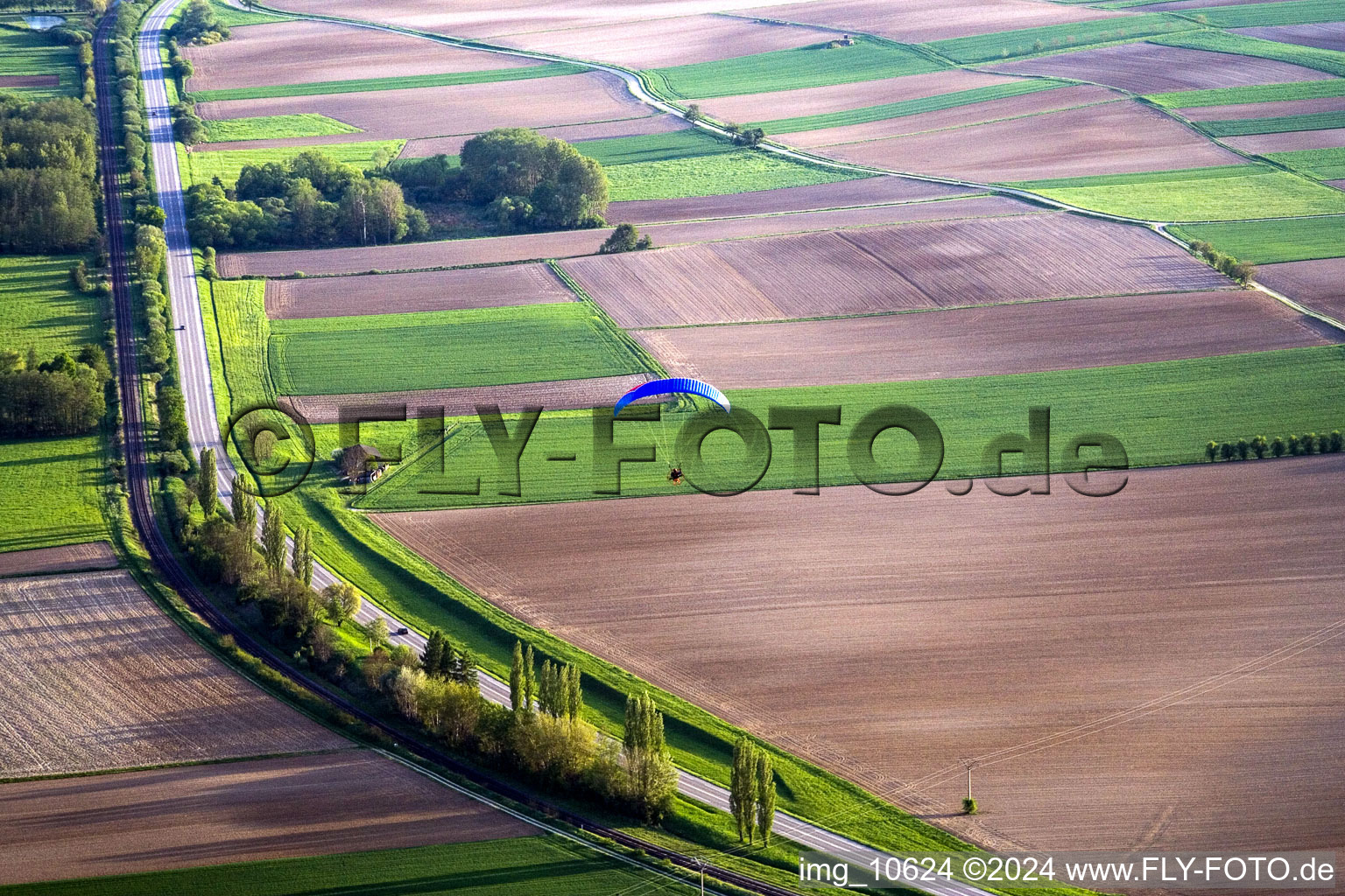 Drone image of Seebach in the state Bas-Rhin, France