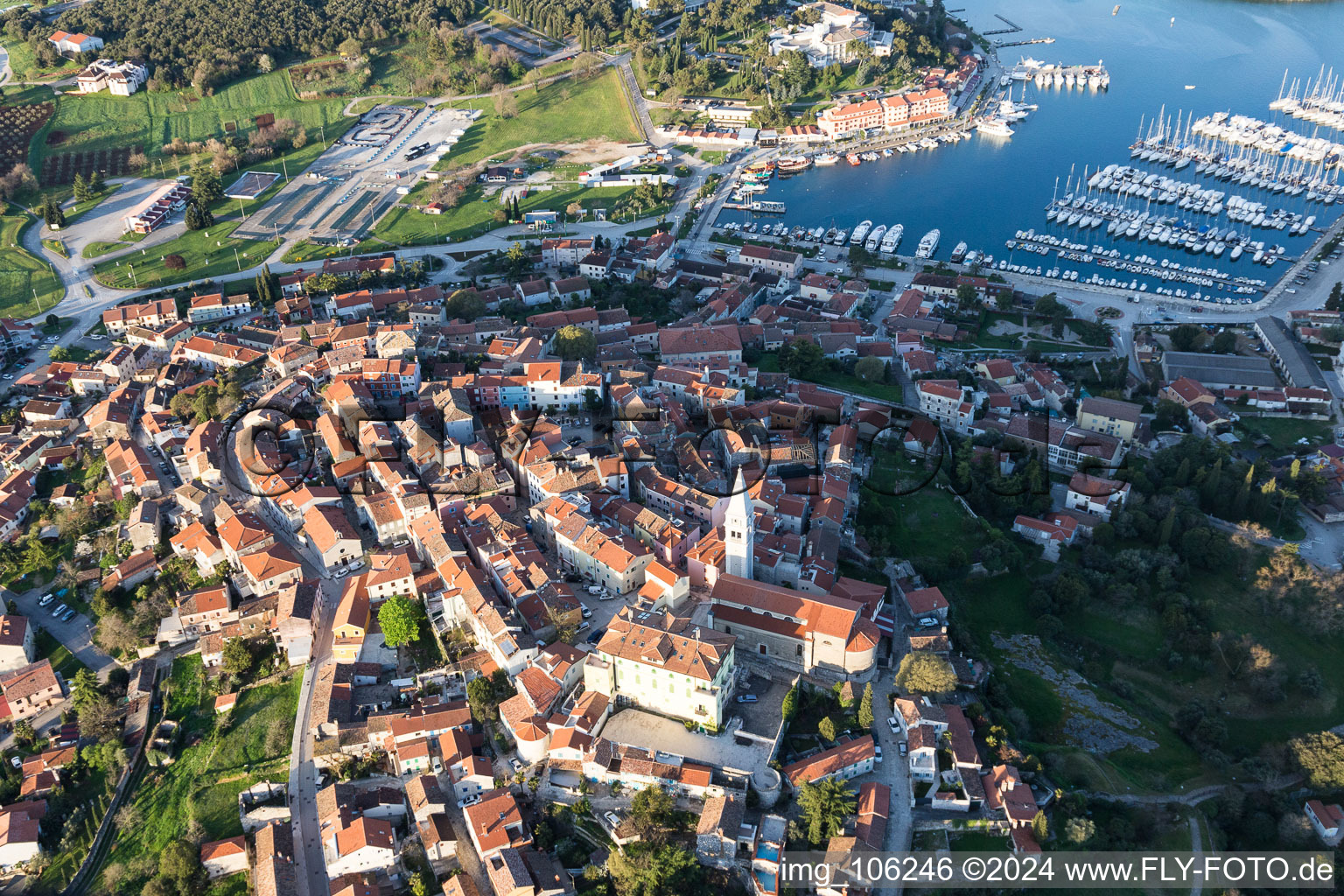 Old Town area and city center in Vrsar in Istria- Istarska zupanija, Croatia