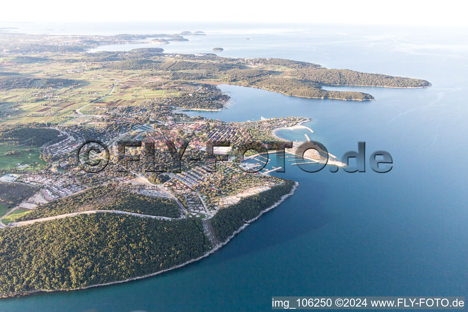 Vrsar in the state Gespanschaft Istrien, Croatia seen from a drone