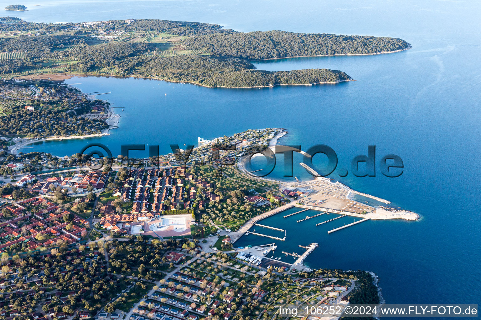 Aerial view of Vrsar in the state Gespanschaft Istrien, Croatia