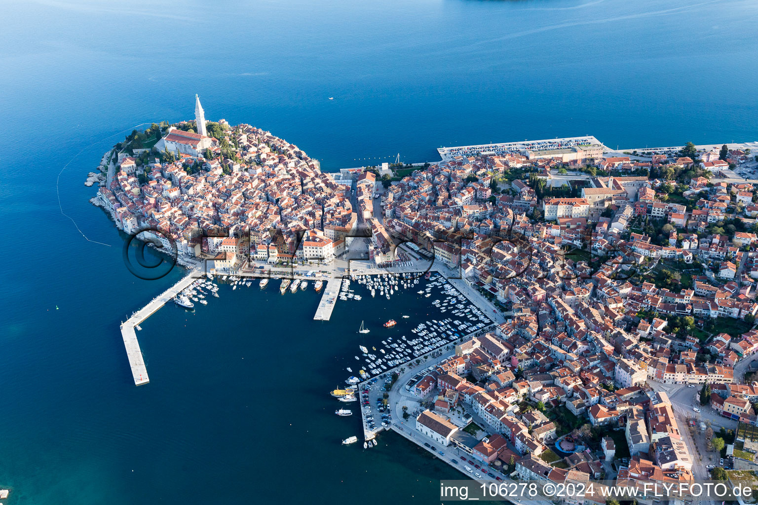 Rovinj in the state Gespanschaft Istrien, Croatia out of the air