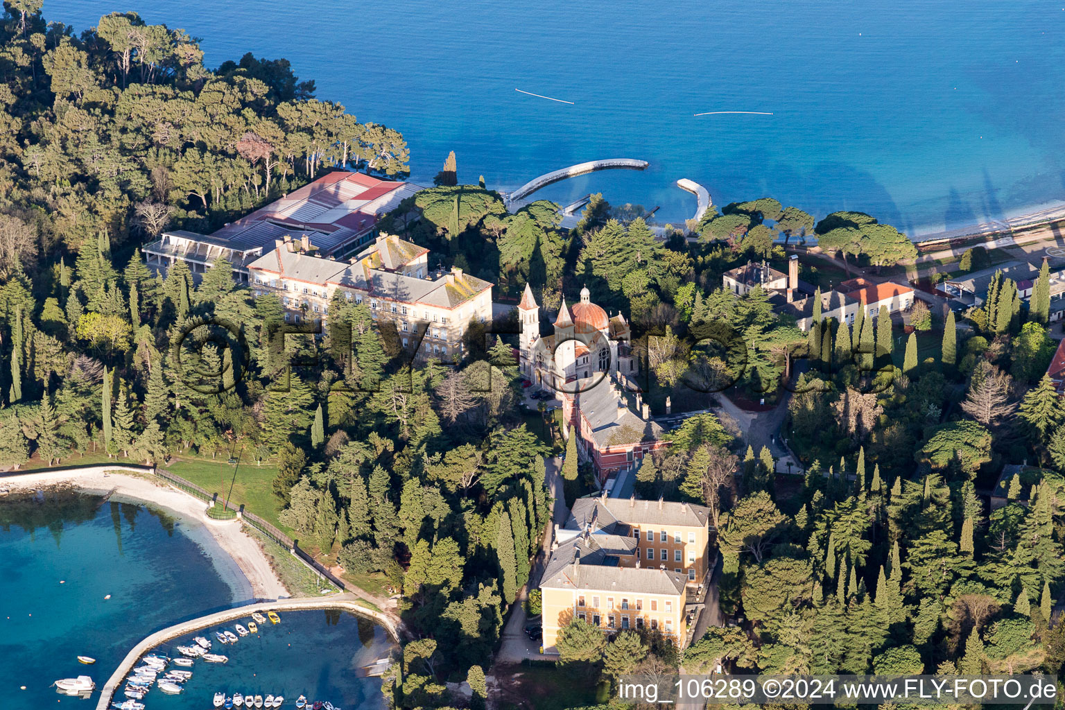 Bird's eye view of Rovinj in the state Gespanschaft Istrien, Croatia