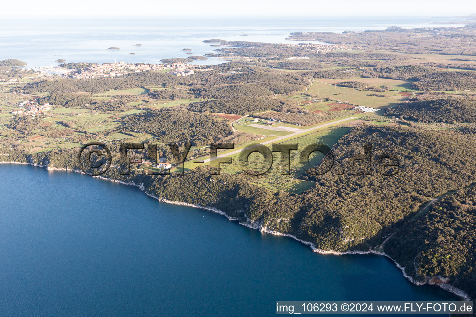 Vrsar in the state Gespanschaft Istrien, Croatia from above