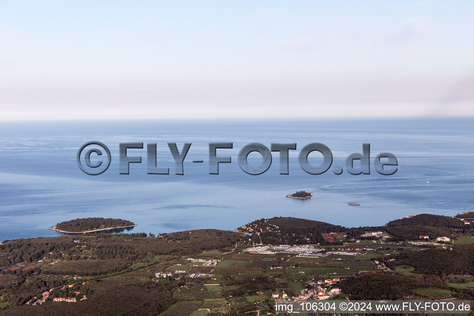 Vrsar in the state Gespanschaft Istrien, Croatia viewn from the air