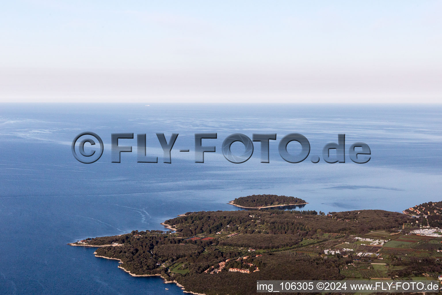 Drone recording of Vrsar in the state Gespanschaft Istrien, Croatia