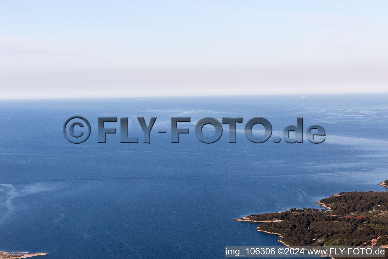 Drone image of Vrsar in the state Gespanschaft Istrien, Croatia