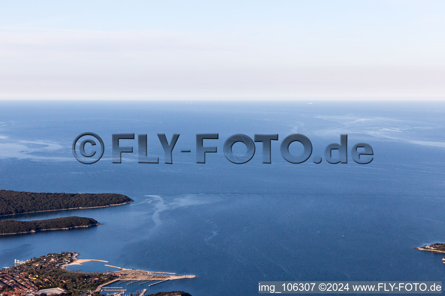 Vrsar in the state Gespanschaft Istrien, Croatia from the drone perspective