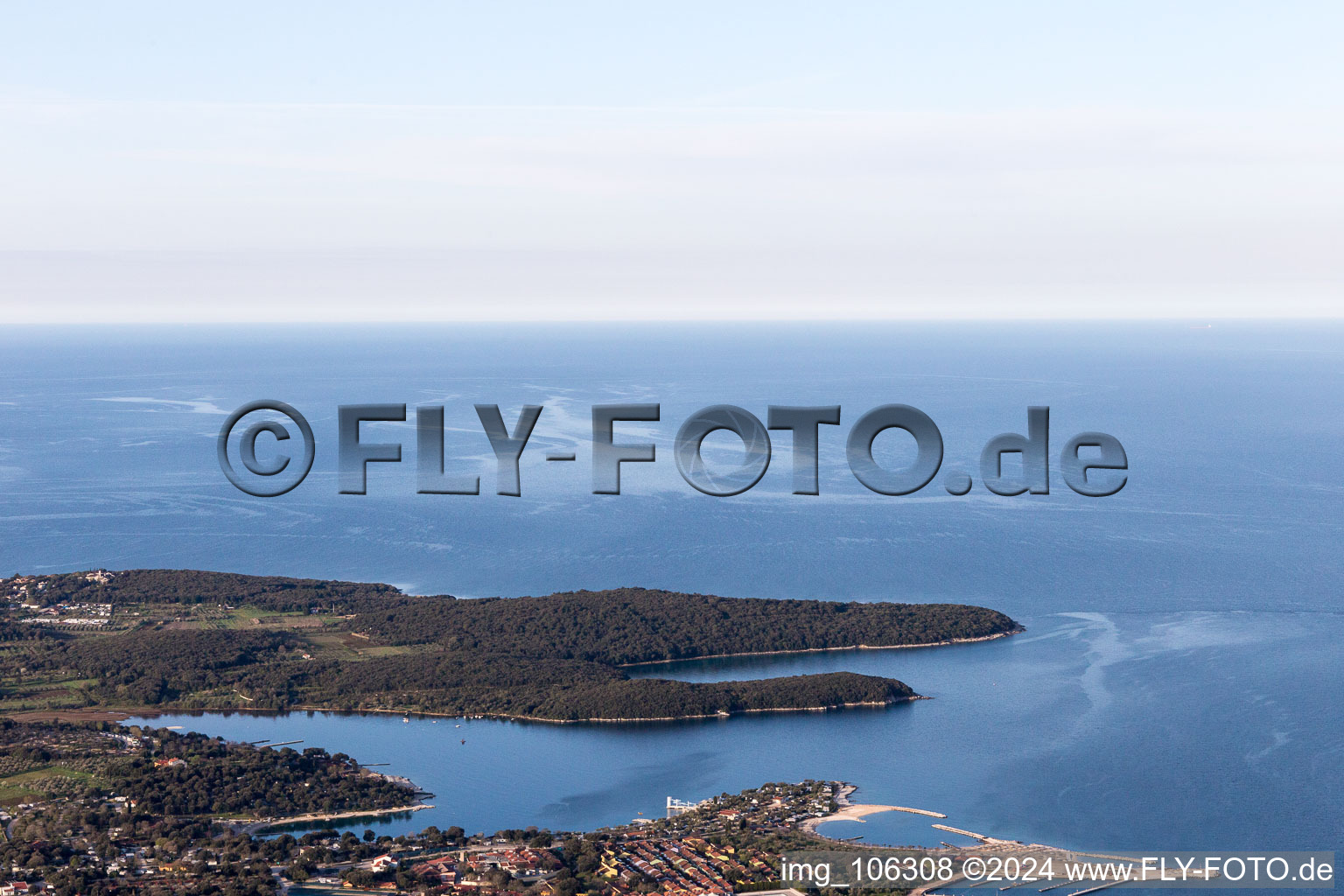 Vrsar in the state Gespanschaft Istrien, Croatia from a drone