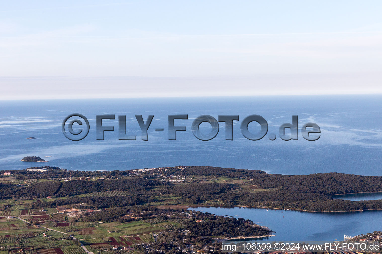 Vrsar in the state Gespanschaft Istrien, Croatia seen from a drone