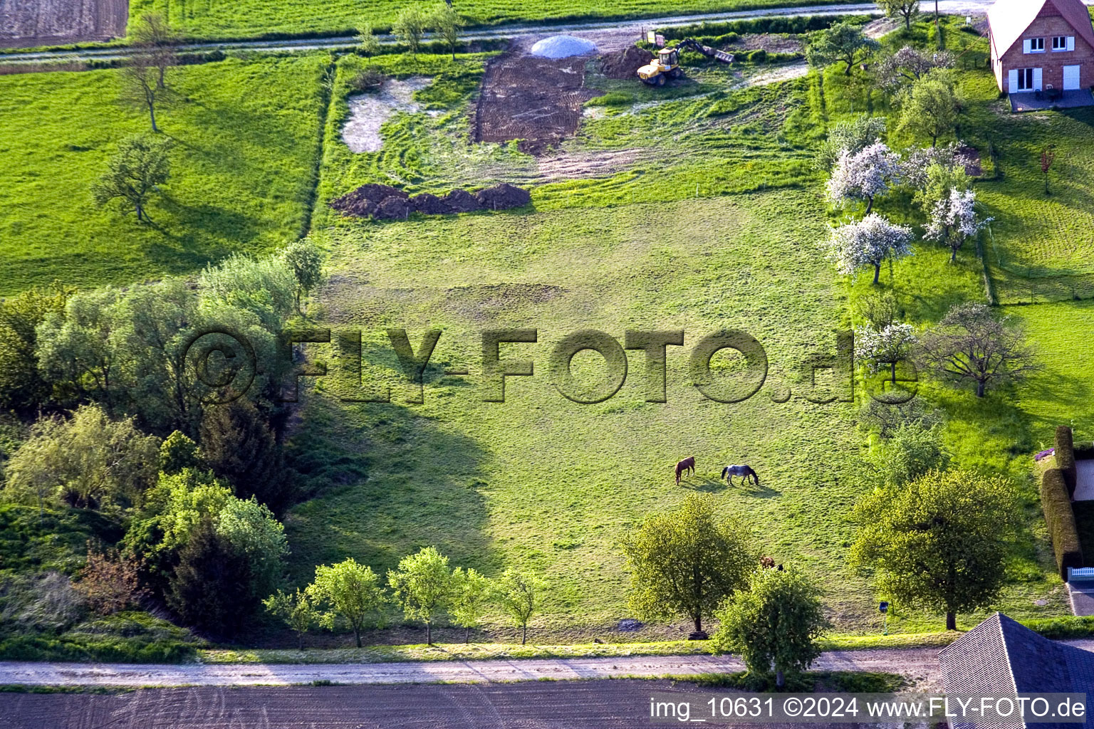 Aerial photograpy of Schœnenbourg in the state Bas-Rhin, France