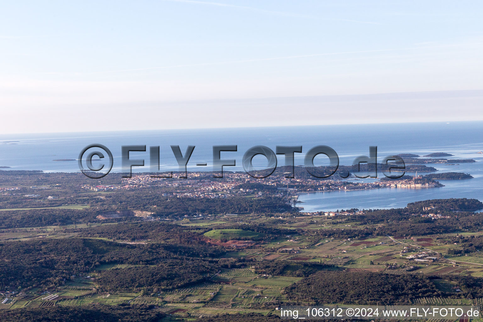 Vrsar in the state Istria, Croatia from above